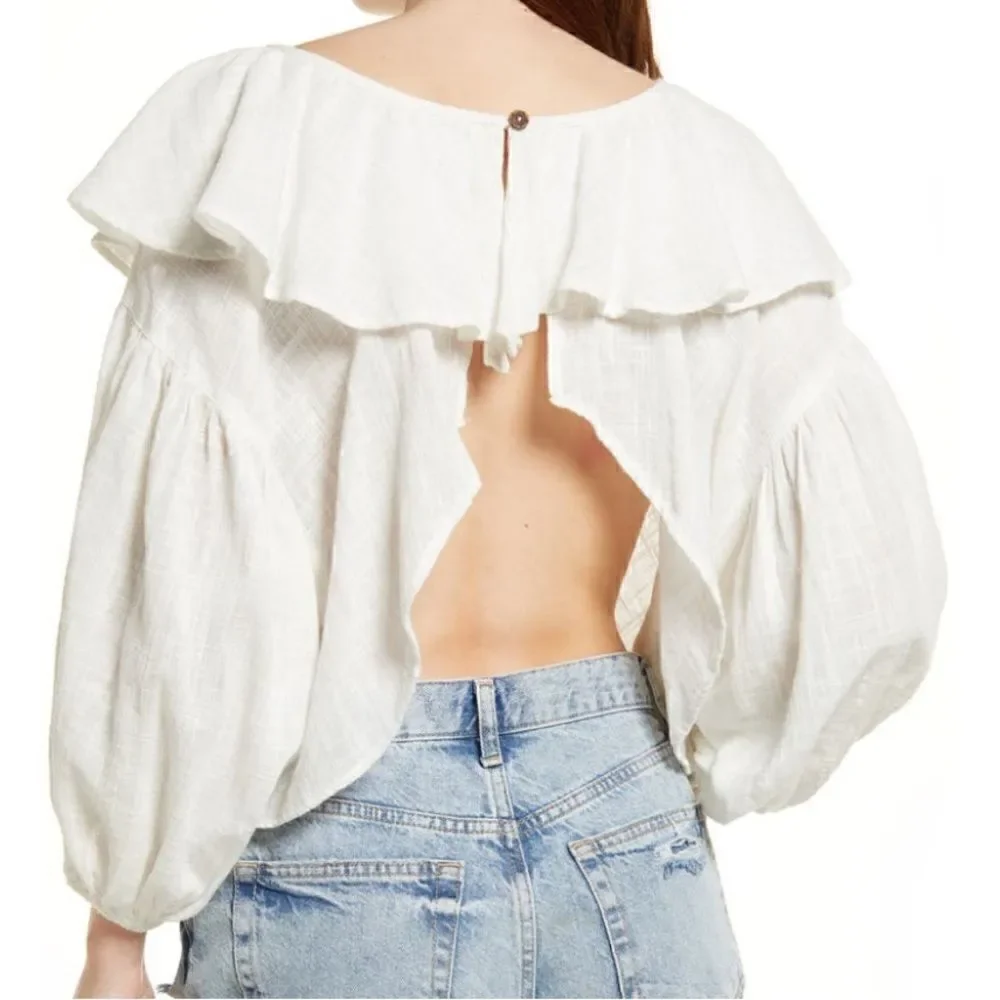 NWT Free People Zuri Ruffle Blouse